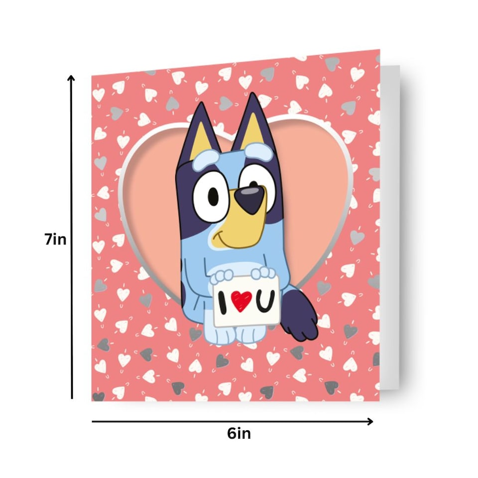 image 1 of BLUEY 'I LOVE YOU' VALENTINE'S DAY CARD