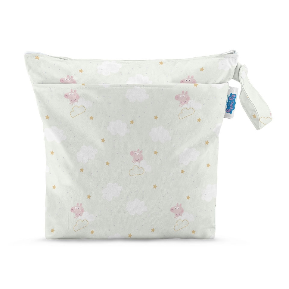 image 1 of Peppa Pig Grab & Go Nappy Wet Bag - Peppa Clouds