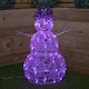 image 6 of 60cm Indoor Outdoor Acrylic Snowman Christmas Decoration with Colour Changing LED