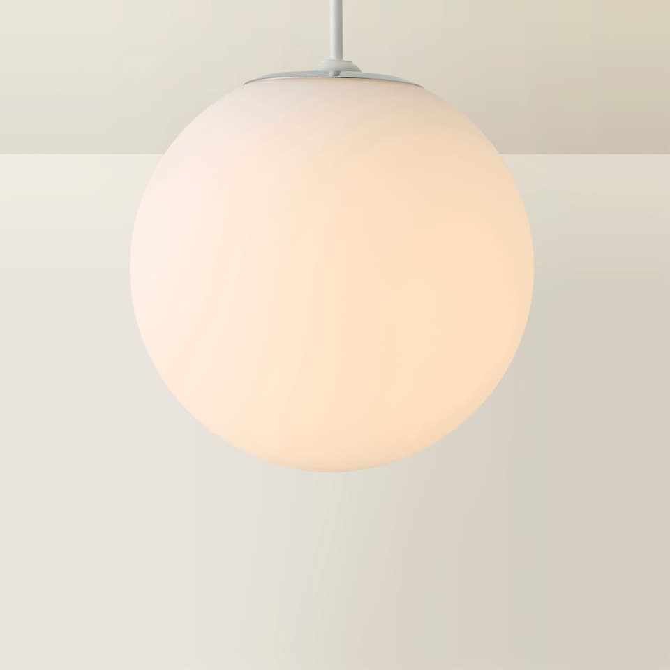 image 1 of ValueLights Metropolis Silver Globe Ceiling Pendant Shade & Bulb