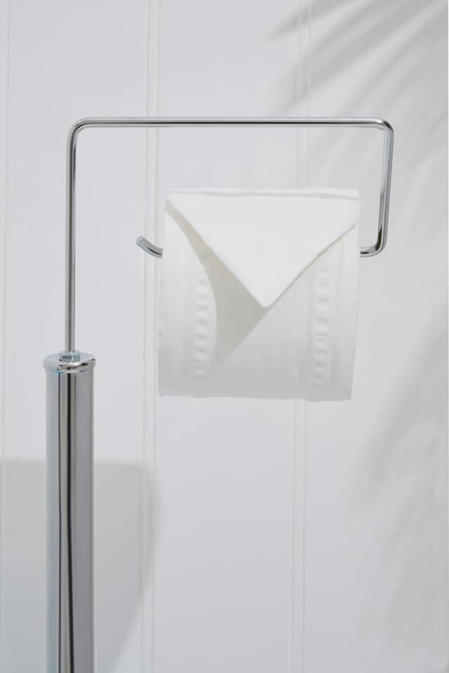 image 1 of Interiors By Premier Chrome Toilet Brush & Roll Holder,Freestanding Toilet Roll Holder With Brush,Toilet Brush & Roll Stand