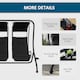 image 4 of Outsunny Canopy Swing 2 Separate Relax Chairs w/ Handrails, Cup Holders | Black | Black | L