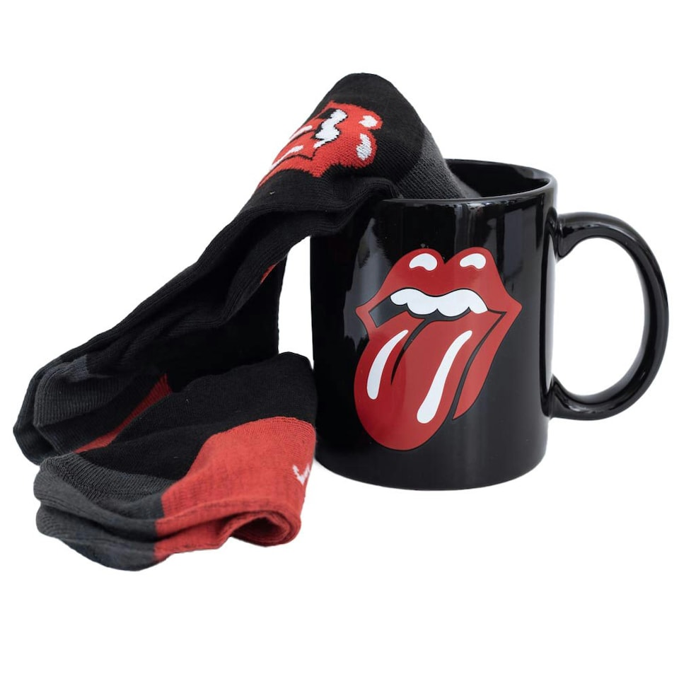 image 1 of The Rolling Stones Mug and Sock Set - Black/Red - 7 UK-11 UK
