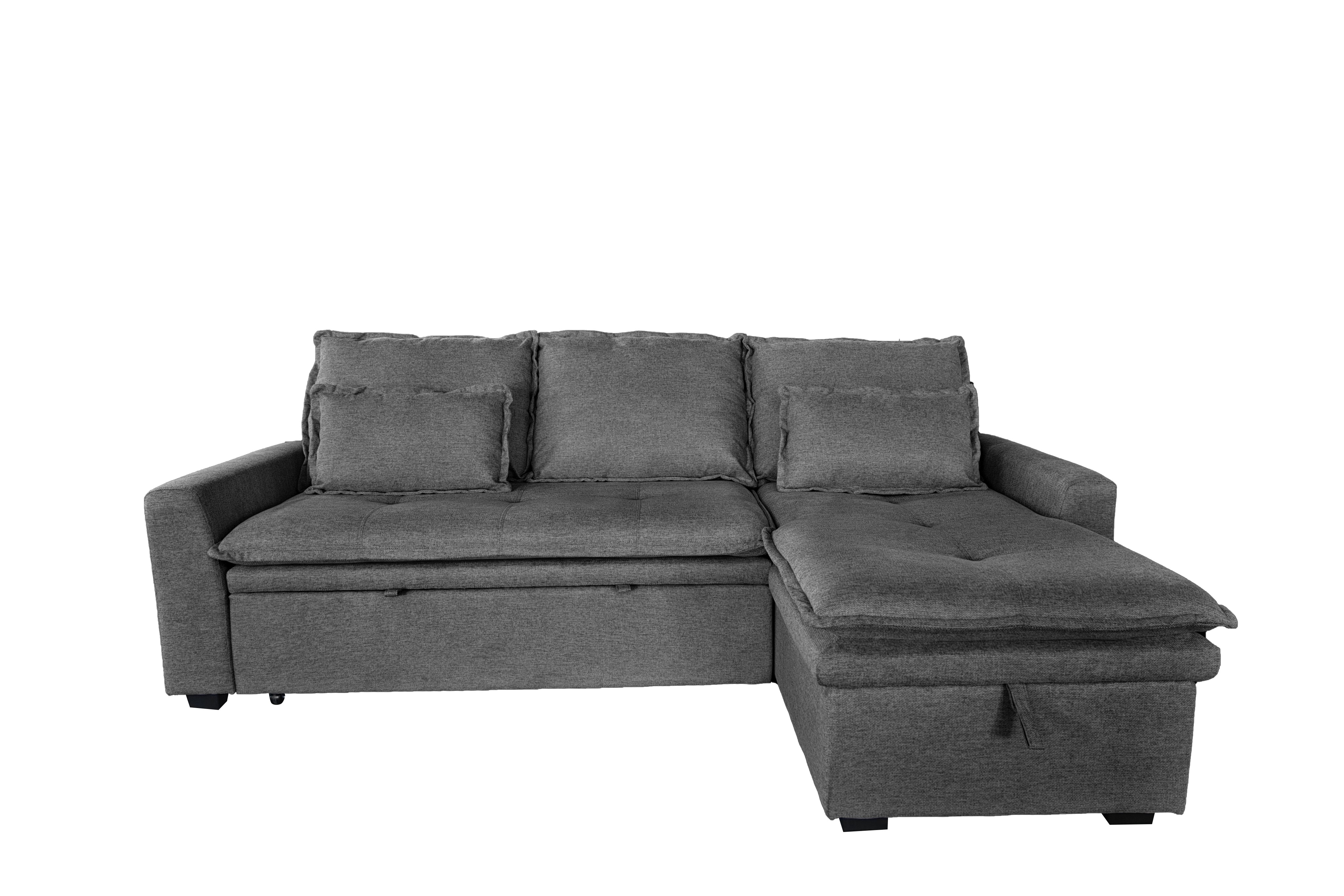 Lucca 3 Seater Storage Sofa in Grey or Silver Grey One Size