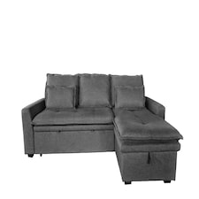 Lucca 3 Seater Storage Sofa in Grey or Silver | Grey | One Size