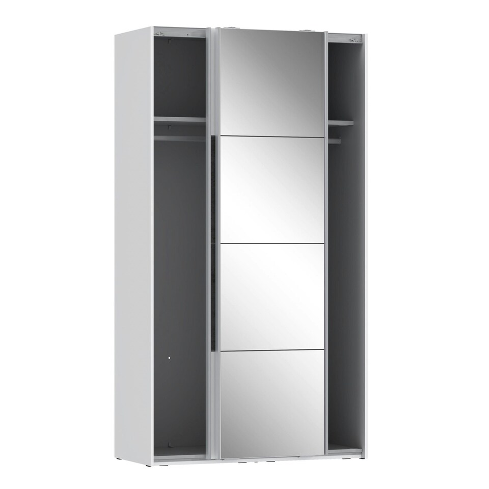 image 1 of Olivia 120cm Sliding Wardrobe 1 Glass Door Braking System White