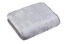 Dyed Mink Faux Fur Polyester Super Soft Cosy Plain Throw | Silver | Silver | L | 1