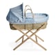 image 1 of Clair de Lune Dimple Palm Moses Basket With Folding Stand - Blue