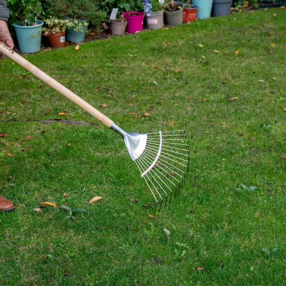 image 1 of Kent & Stowe Garden Life Lawn Rake, Lightweight Stainless Steel Head with Ash Handle | Multi | 1 x Lawn Rake
