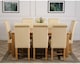 image 3 of Oslo 180 x 90 cm Large Oak Dining Table and 8 Washington Leather Chairs | Cream | Cream
