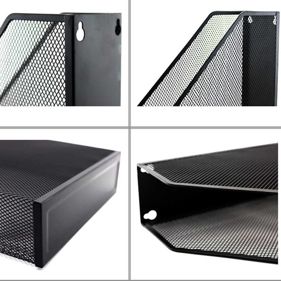 image 1 of Wire Mesh Office Magazine Black Rack