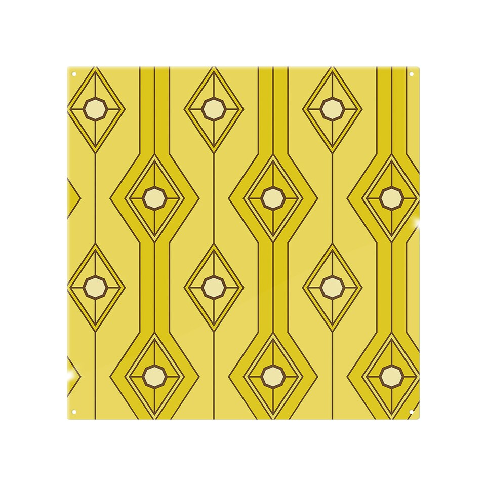 image 1 of Yellow Geometric Splash Back | White