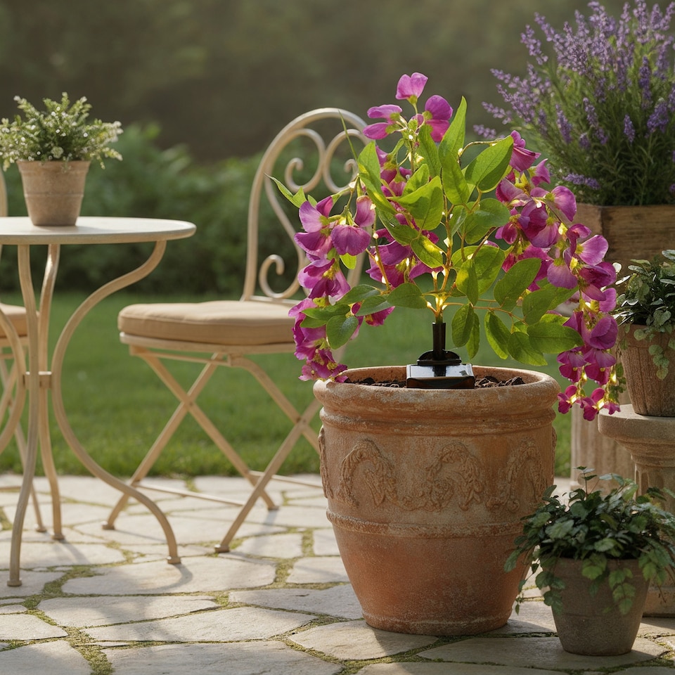 image 1 of Gardenwize Solar Wisteria Lights with 10 Warm LED's