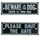image 1 of Two Garden Gate Signs - 'Beware of Dog' & 'Shut the Gate' Dog Warning SIgn