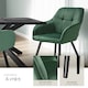 image 4 of Dining Chair Marilyn - velvet look, quilted pattern | Green | dark green / black | 4