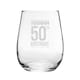 image 1 of Personalised Happy 50th Birthday Engraved Stemless Wine Gin Tumbler