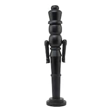 Hill Interiors Wooden Nutcracker Ornament - Black - 50cm x 10cm x 12cm