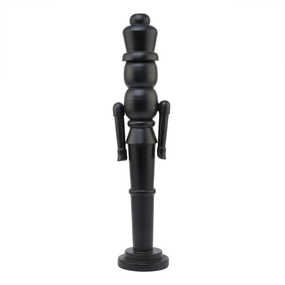 image 1 of Hill Interiors Wooden Nutcracker Ornament - Black - 50cm x 10cm x 12cm