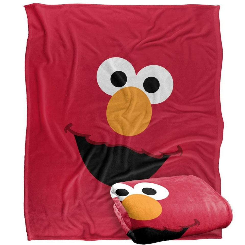 image 1 of Sesame Street Face Elmo Blanket - Multicoloured - One Size
