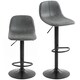 image 1 of HOMCOM Bar Stools Set of 2, Modern Swivel Barstools for Dining Room | Black | Grey | 37 x 44 x 82-104 cm