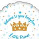 image 2 of Oaktree Welcome Little Prince Holographic Stars Foil Balloon - Blue/White/Gold - One Size