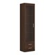 image 1 of Imperial Tall Glazed 1 Door 2 Drawer Narrow Cabinet in Dark Mahogany Melamine