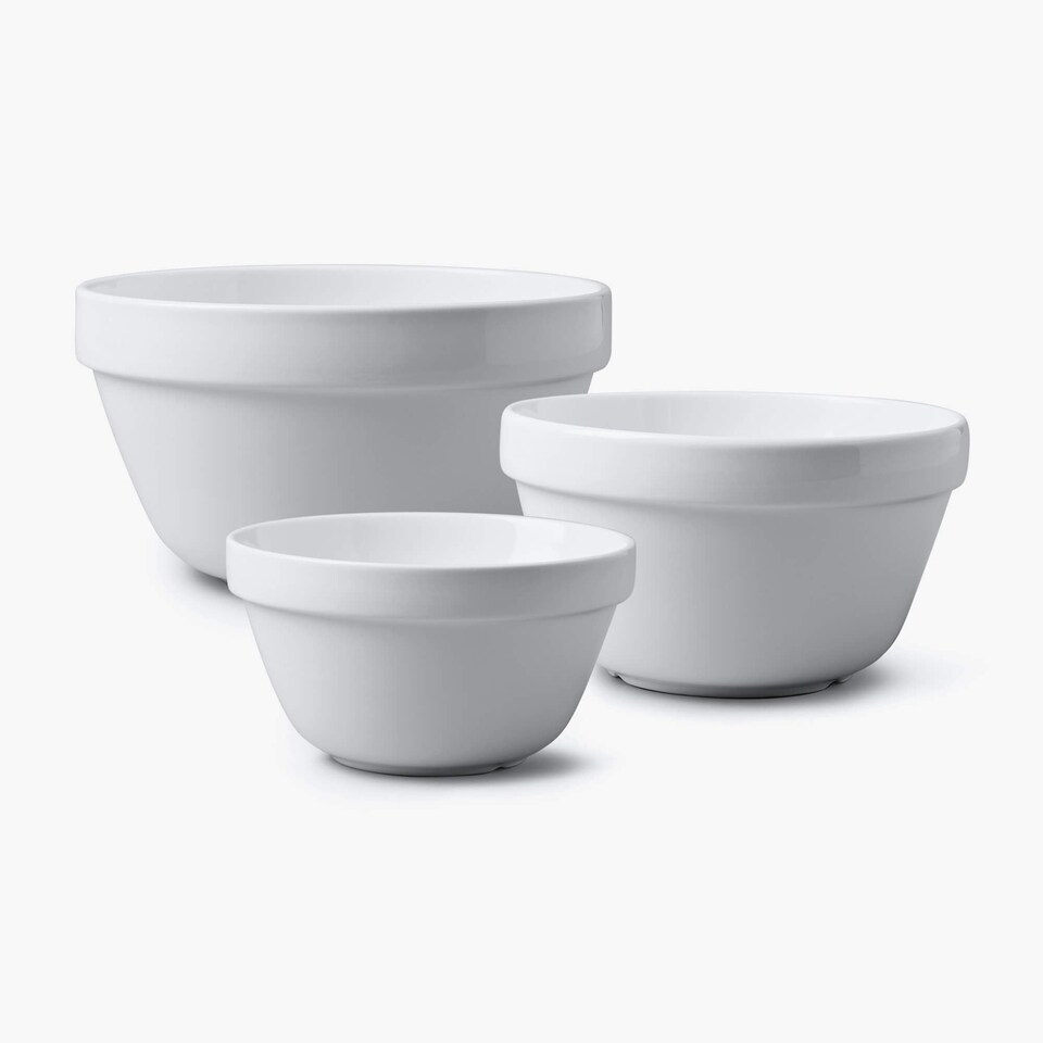 image 1 of Wm Bartleet & Sons Porcelain Pudding Basin, Set of 3 White