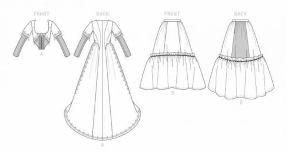 image 1 of McCall's 7826 Paper Sewing Pattern – Women’s Costumes, Dresses & Vintage Style, Size A5 (6–8–10–12–14), Advanced