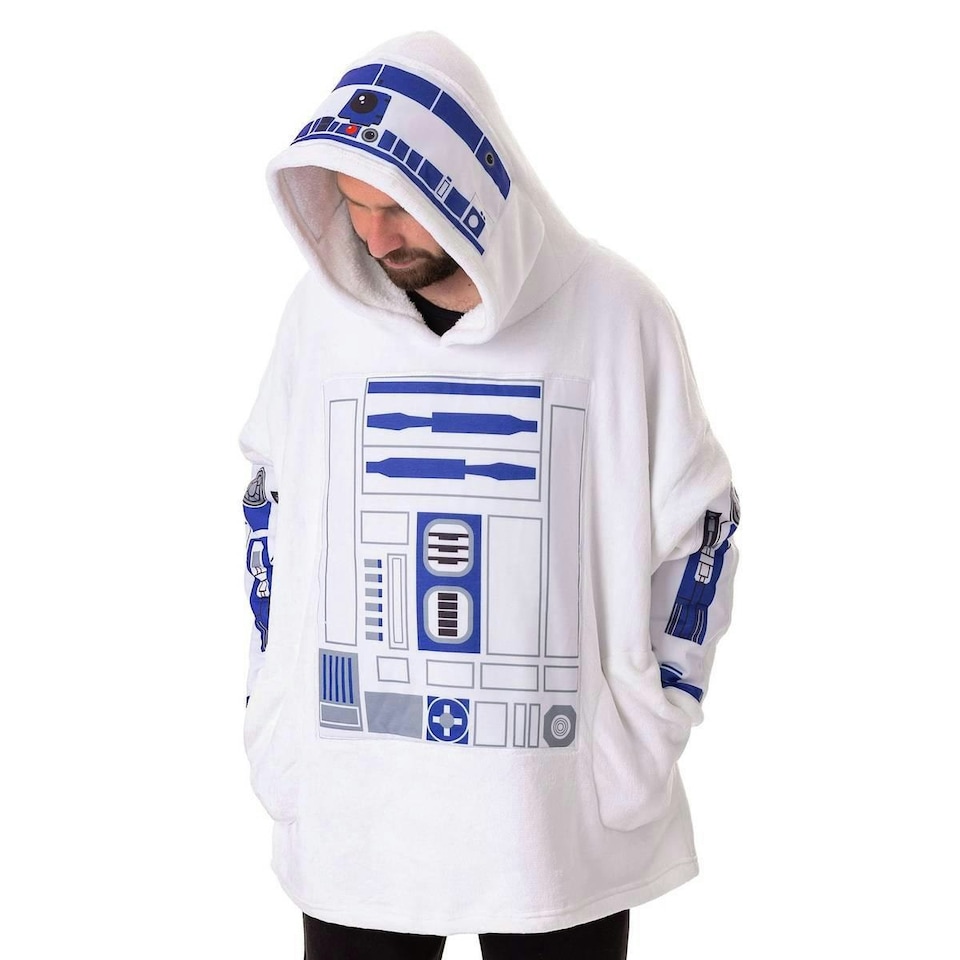Star Wars Unisex Adult R2-D2 Blanket Hoodie White One Size