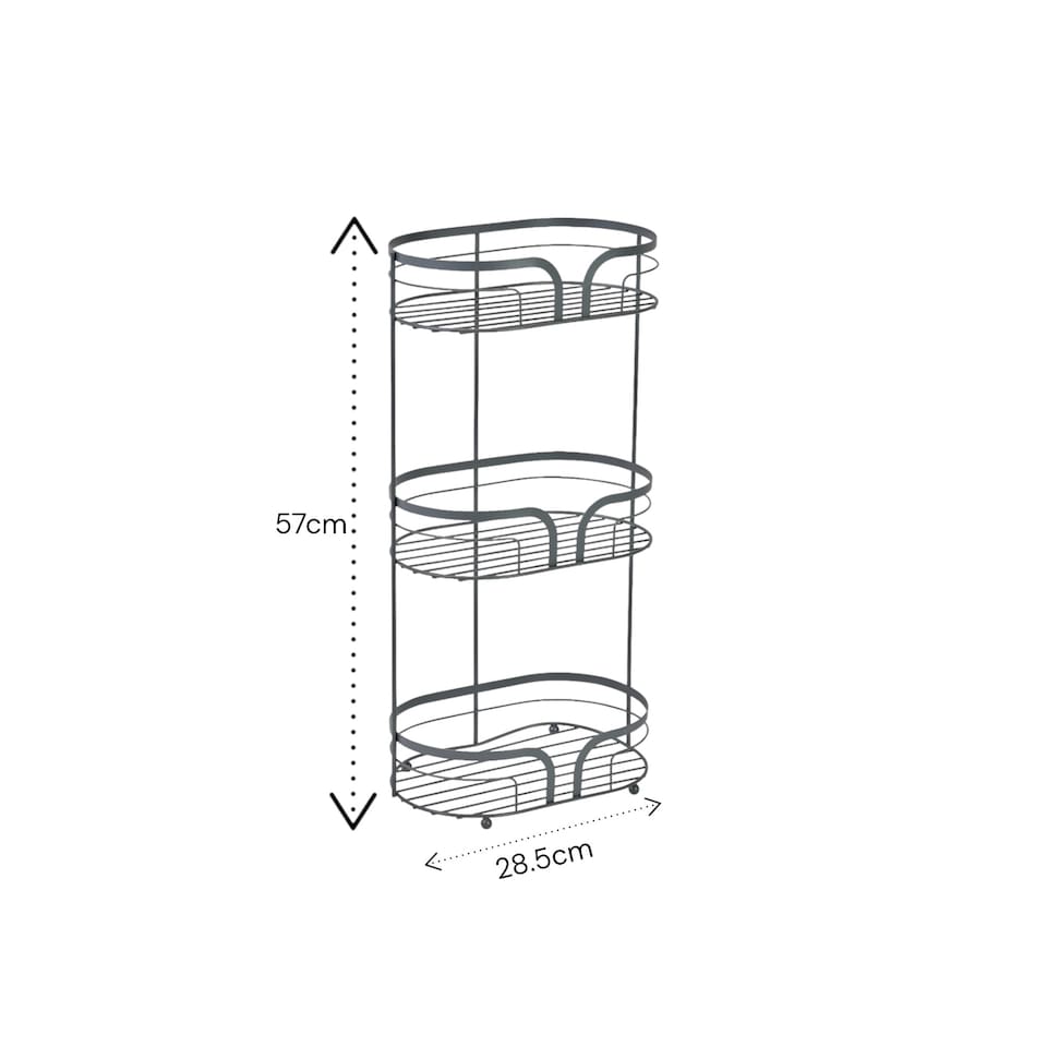 image 1 of Showerdrape Dante Anthracite Grey Floor Caddy and 2 Tier Over Door Hook Shower Caddy | Grey | Anthracite Grey | 1
