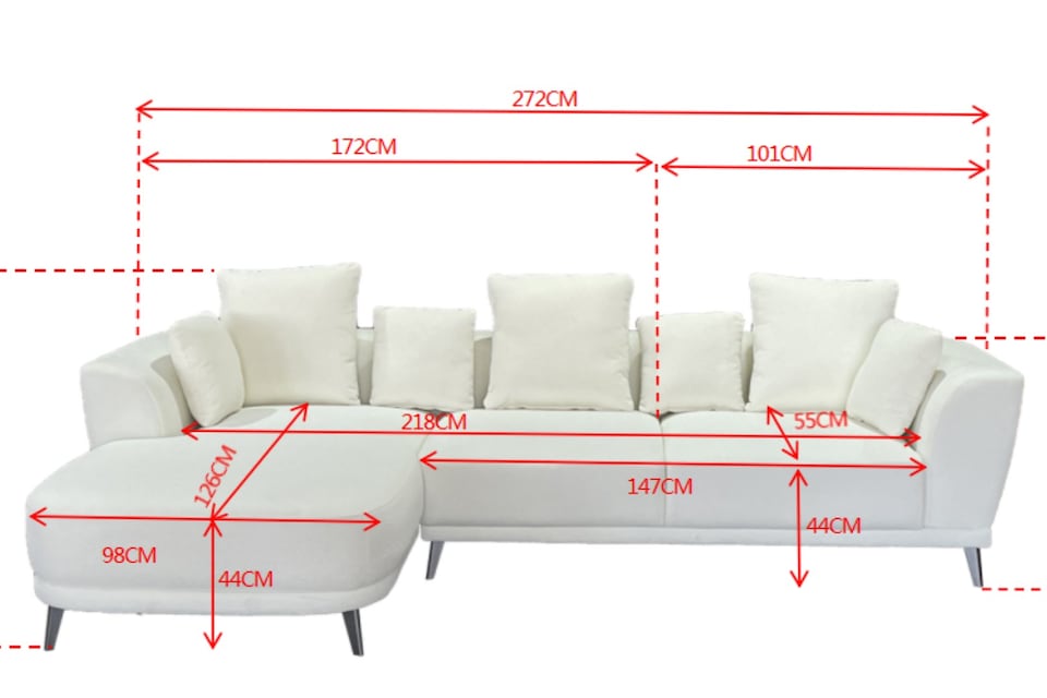 image 1 of The 3 Seater Nova Lounger Right Corner Sofa in Grey or Cream | Cream | One Size