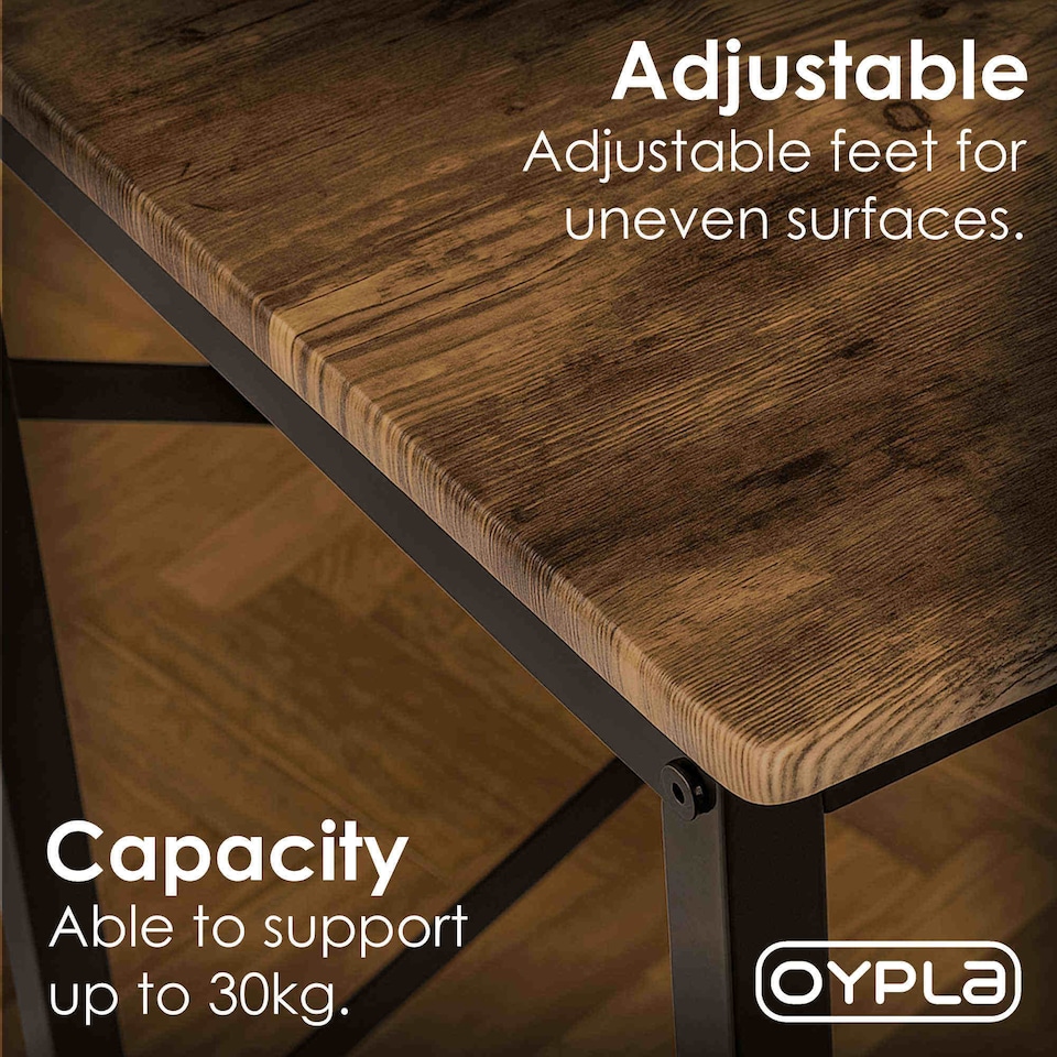 image 1 of 100cm Heavy Duty Industrial Writing Computer Desk Home Office Worktop Table | Brown