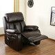 image 8 of Chester Bonded Leather Manual Recliner Chair with Heat And Massage (Brown)