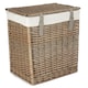 image 2 of Small Boutique Antique Wash Storage Laundry Basket With Lining | Grey | Grey
