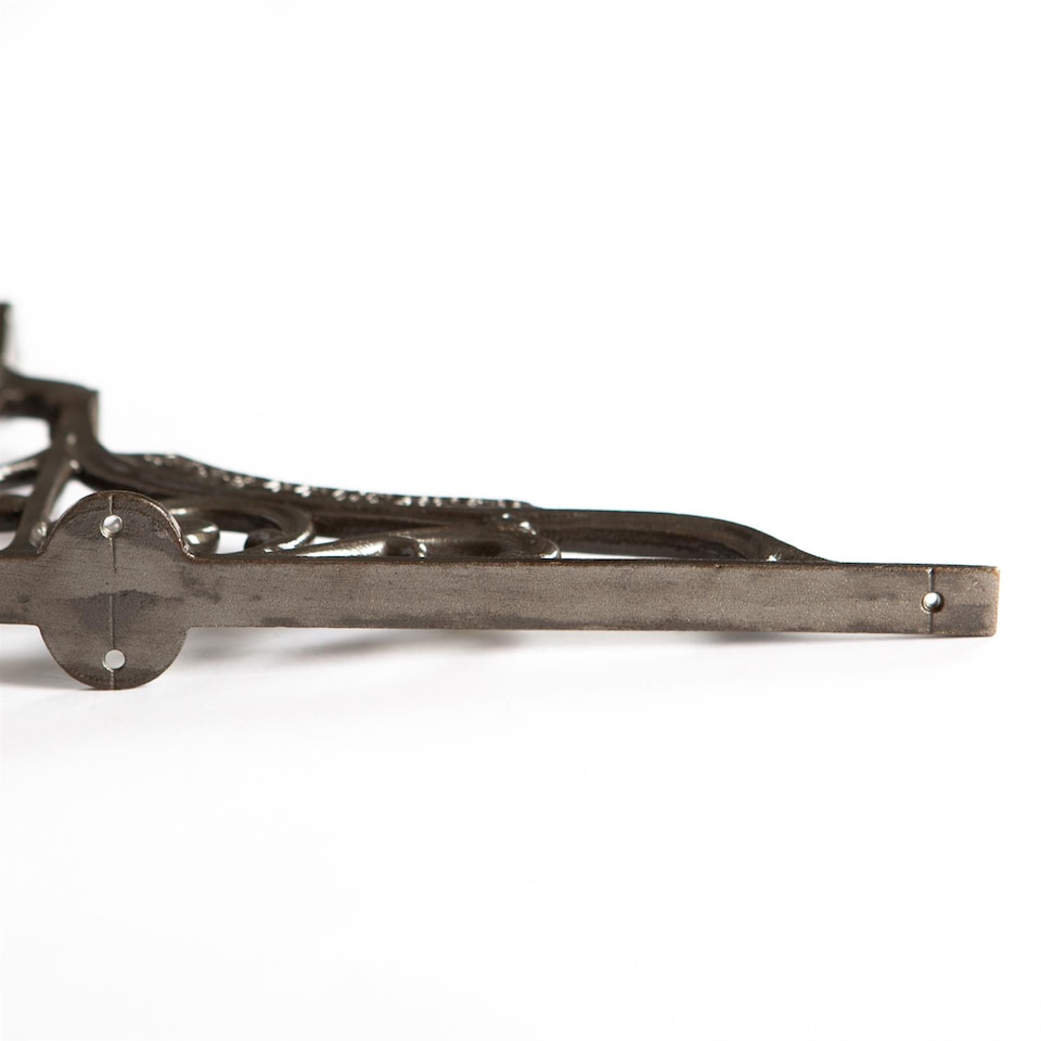 image 1 of Hammer & Tongs Ornate Iron Shelf Bracket - D200mm - Raw