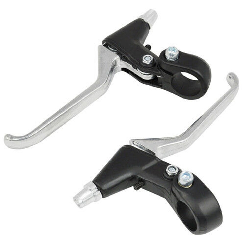2 Pack Three Finger Bike Brake Levers | Alloy MTB BMX Hybrid Bicycle Brake Handles | Adjustable Cable Brake Lever Set