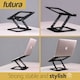 image 6 of Futura Laptop Stand Adjustable Portable Riser, Black Foldable Aluminium Holder for MacBook AirPro and 11 to 17 inch Laptops | Black | Black | One Size | 1