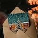 image 3 of Decorated Tree Town Square Snowy Night Xmas Art Blank Christmas Card