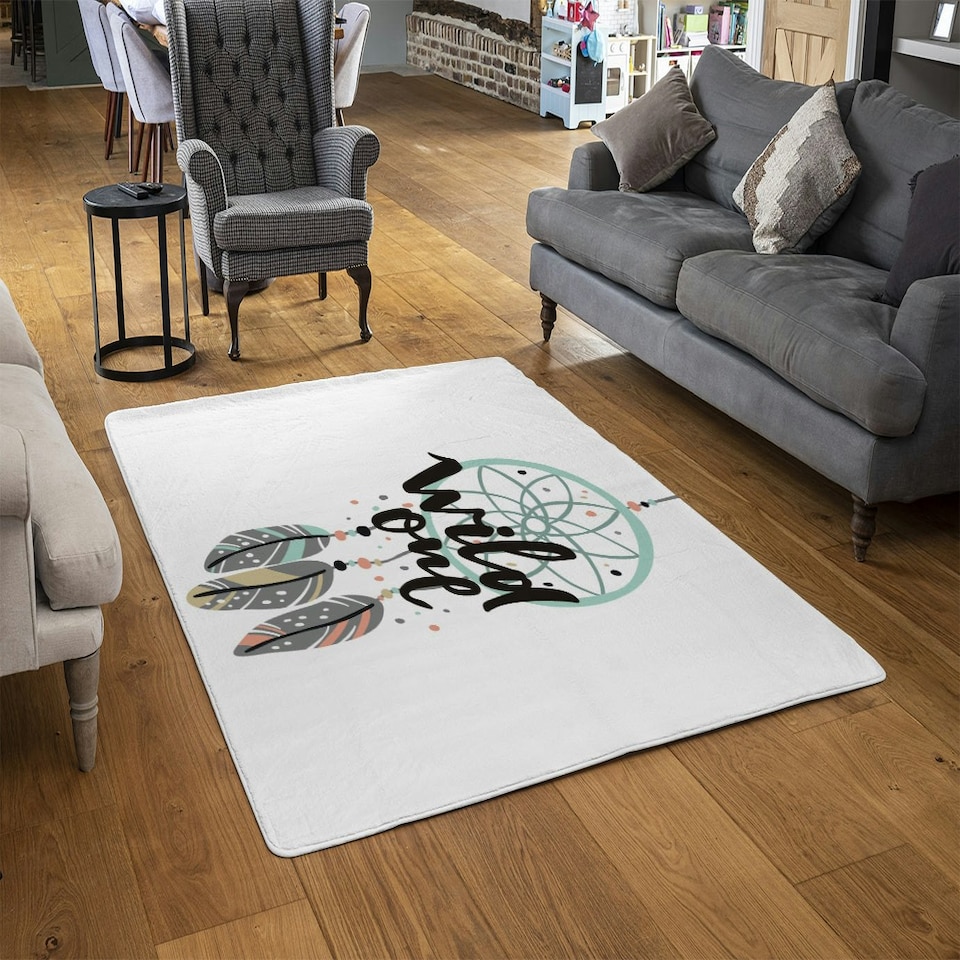 image 1 of Cute print in Boho style (Rug) Multi | Large: 140x200cm