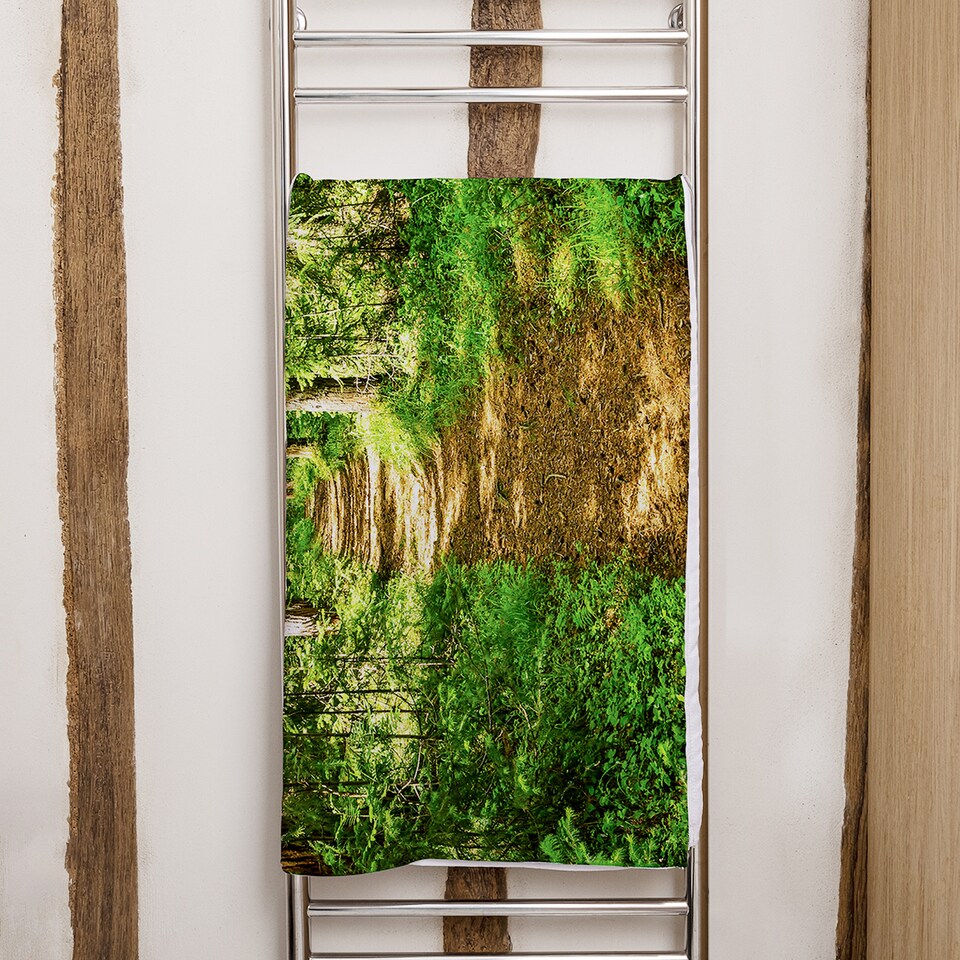 image 1 of Woodland path Designer Bath Towel | Multi