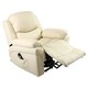 image 4 of Madison Single Motor Electric Rise Recliner Bonded Leather Lift Chair (Cream)