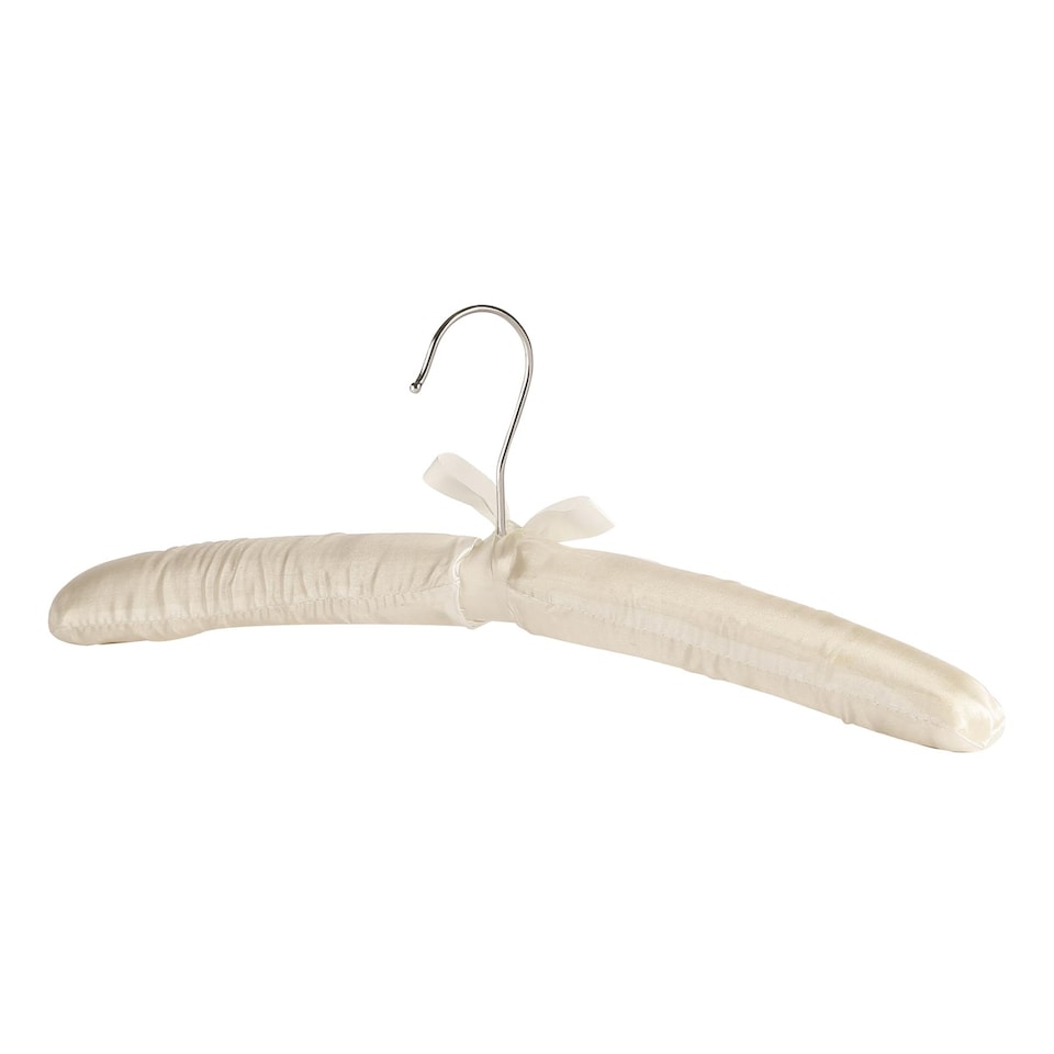 image 1 of Harbour Housewares Padded Satin Clothes Hangers - White - Pack of 10