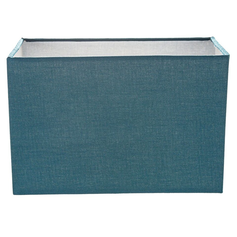 image 1 of Contemporary and Stylish Vivid Teal Linen Fabric Rectangular Lamp Shade | Blue | Teal | 1