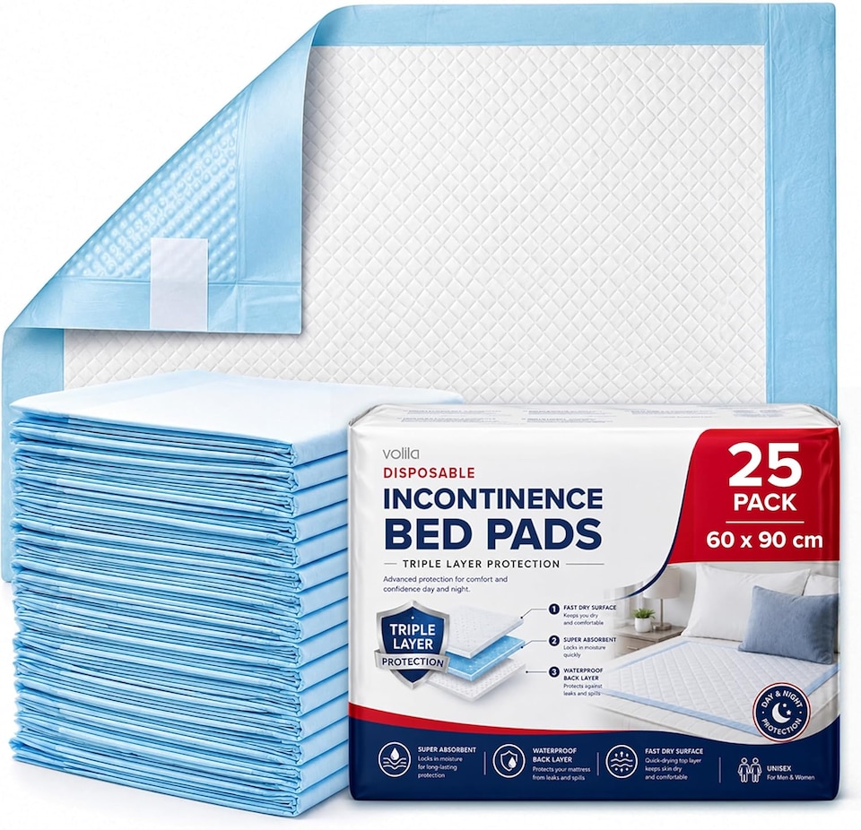 image 1 of Incontinence Bed Pads - Triple Layer Highly Absorbent (25pack) | Blue | Blue - 25 pack | 25