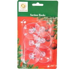 43mm Suction Hooks 6 Pack Heavy-Duty Transparent Suction Cup Hooks for Bathroom, Kitchen & Windows & Decor