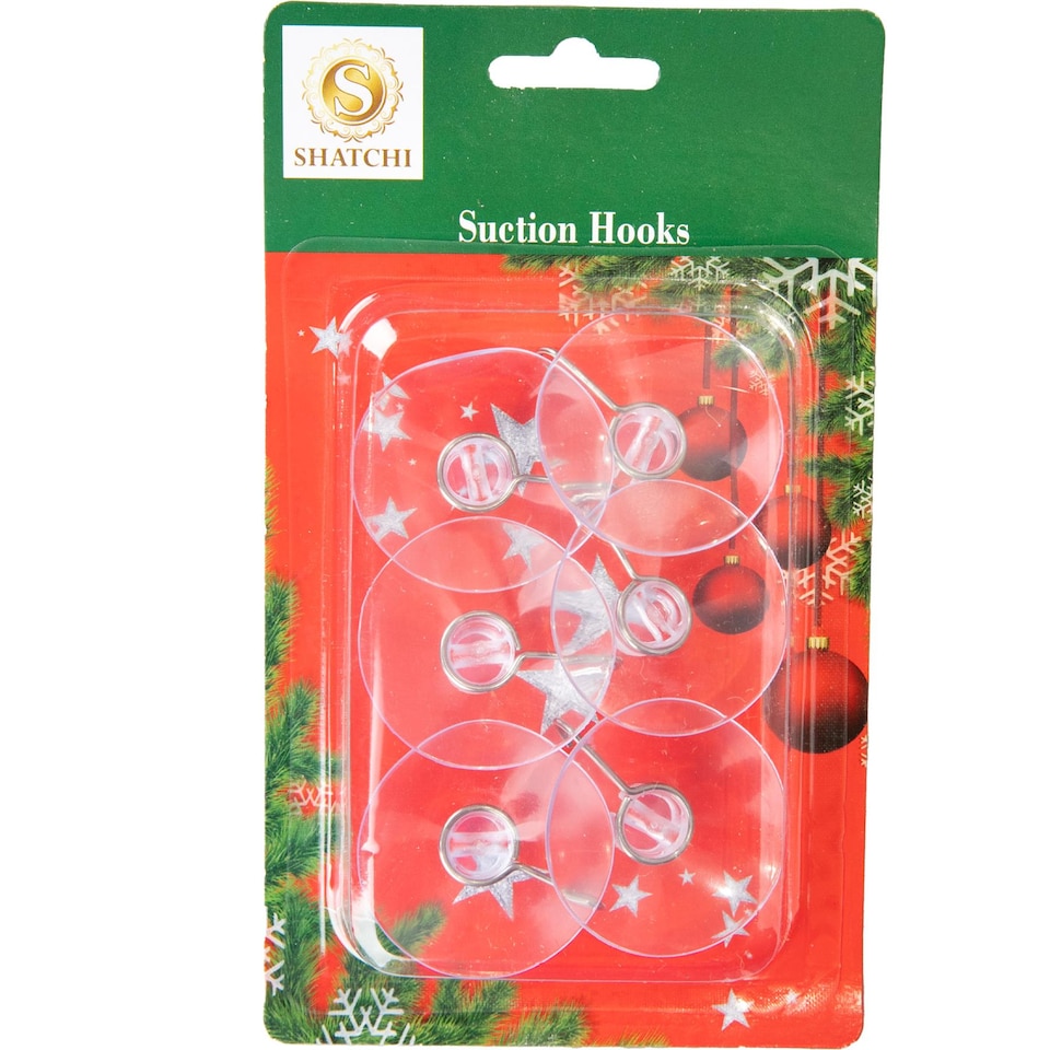image 1 of 43mm Suction Hooks 6 Pack  Heavy-Duty Transparent Suction Cup Hooks for Bathroom, Kitchen & Windows & Decor