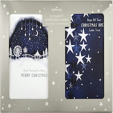 Starry Skies Boxed Charity Christmas Cards 12 Cards in 2 Contemporary Designs