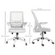 image 3 of Vinsetto Office Chair with Flip-up Armrest, Mid Back Desk Chair with Mesh Back, Lumbar Support, Adjustable Height, Swivel Wheels for Home, White