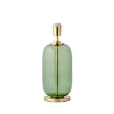ValueLights Leigh Forest Green Glass and Gold Detail Table Lamp Base | White