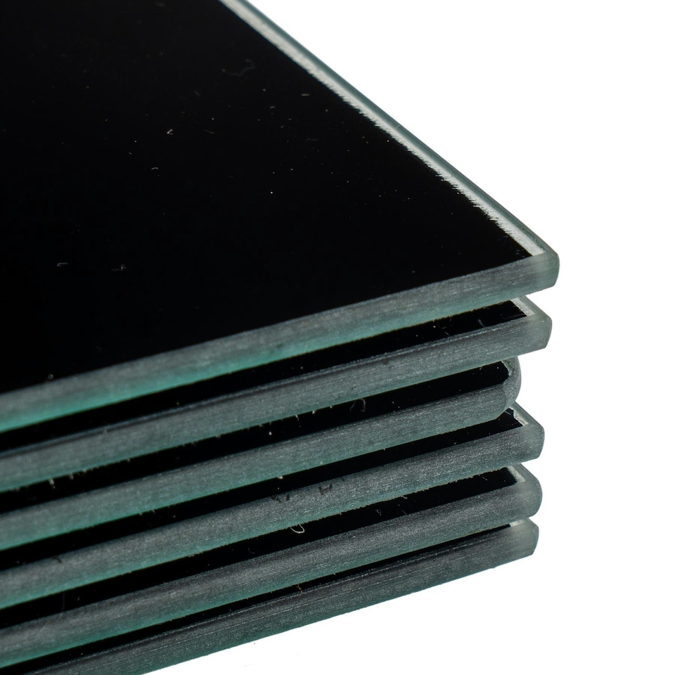image 1 of Harbour Housewares Black Glass Dining Set - 12pc - 40 x 30cm Placemats & Coasters Black